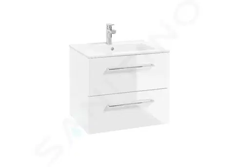 Koupelnový nábytek Kielle Vega Skříňka včetně umyvadla, 60x50x46 cm, 2 zásuvky, lesklá bílá 50018S60