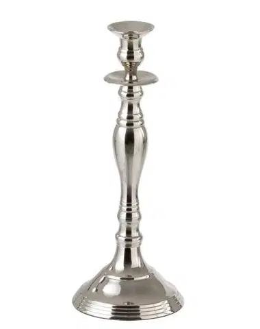 Svícny Stříbrný kovový svícen - Ø 13*34cm J-Line by Jolipa 19170