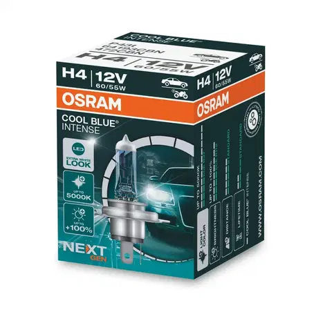 Autožárovky OSRAM H4 64193CBN COOL BLUE INTENSE Next Gen, 60/55W, 12V, P43t krabička