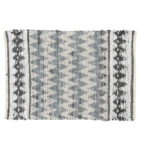 Koberce a koberečky Krémovo-černý koberec z bavlny - 60*90 cm Clayre & Eef KT080.034