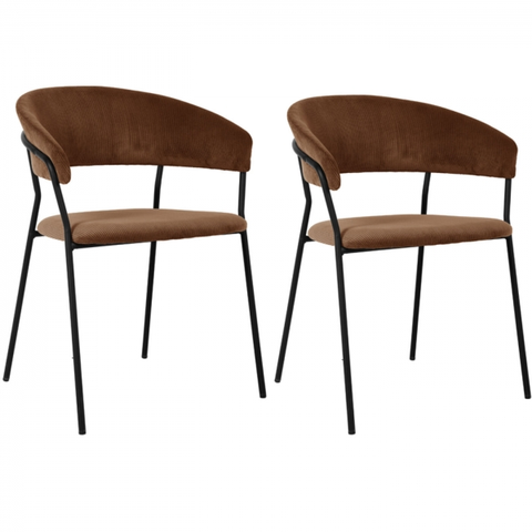 Jídelní židle KARE Design Jídelní židle s područkami Belle - hnědá (set 2 kusů)