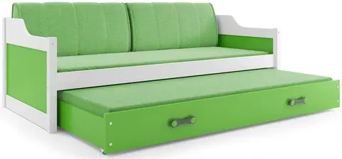 Postele BMS Dětská postel s přistýlkou DAWID | bílá 80 x 190 cm Barva: Zelená