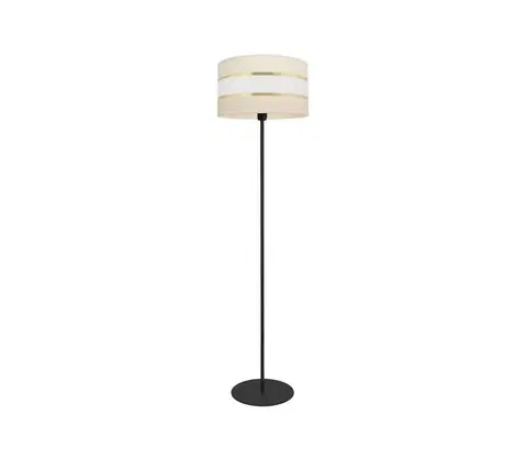 Lampy  Stojací lampa HELEN 1xE27/60W/230V krémová/černá/zlatá 