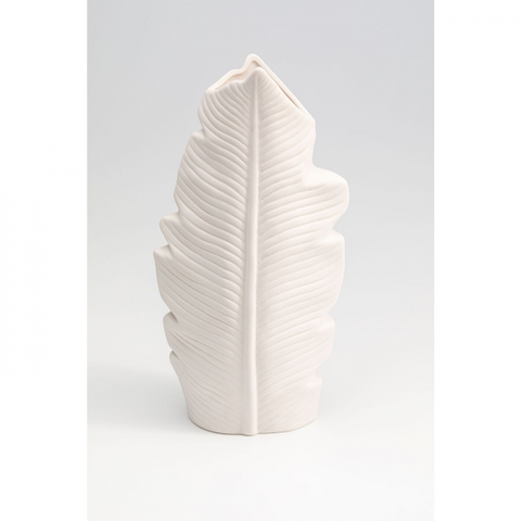 Keramické vázy KARE Design Bílá keramická váza Foglia 29cm