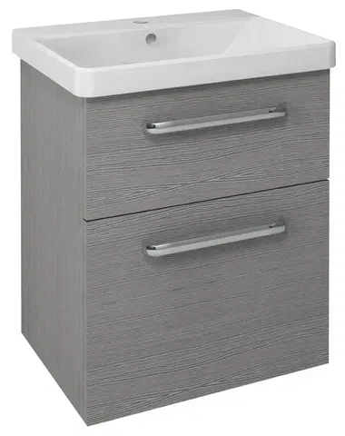 Koupelnový nábytek SAPHO THEIA umyvadlová skříňka 56,4x70x43,5cm, 2xzásuvka, dub stříbrný