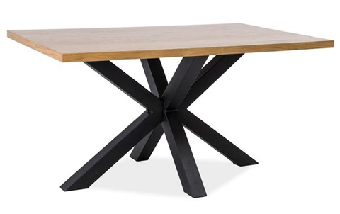 Jídelní stoly Jídelní stůl KARPOS 180x90, dýha dub/černá