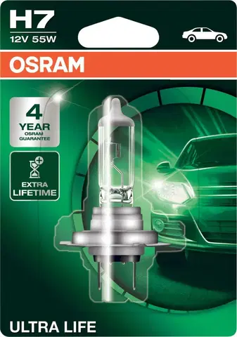 Autožárovky OSRAM H7 12V 55W PX26d ULTRA LIFE 4 roky záruka 1ks blistr 64210ULT-01B