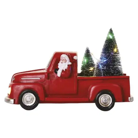 LED osvětlení na baterie EMOS LED dekorace - Santa v autě s vánočními stromky, 10 cm, 3x AA, vnitřní, multicolor DCLW09