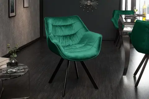 Luxusní a designová křesla a fotely Estila Designová židle Antik smaragdově