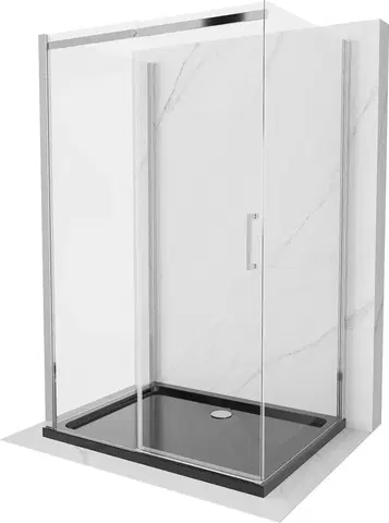Sifony k pračkám MEXEN/S OMEGA sprchový kout 3-stěnný 120x80, transparent, chrom + vanička včetně sifonu 825-120-080-01-00-3s-4070