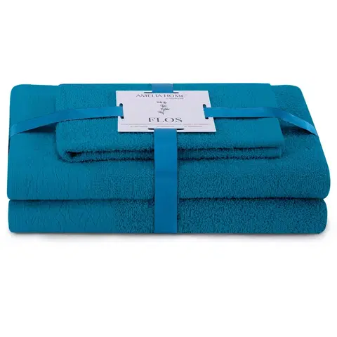 Ručníky AmeliaHome Sada 3 ks ručníků FLOSS klasický styl modrá, velikost 30x50+50x90+70x130
