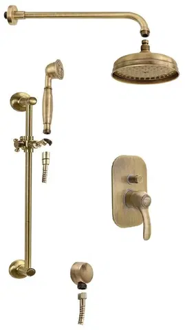 Sprchy a sprchové panely SAPHO KIRKÉ podomítkový sprchový set s pákovou baterií, 2 výstupy, bronz KI42B-01