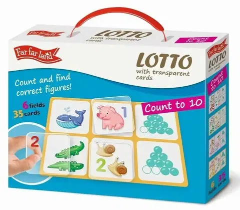 Hračky společenské hry FAR FAR LAND - Far far land Lotto s transparentními kartami Počítání