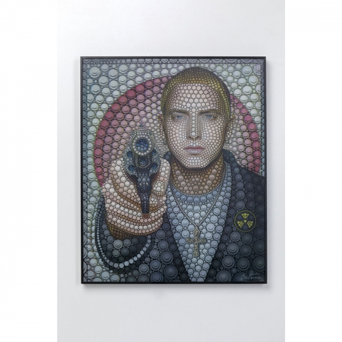 Obrazy celebrit KARE Design Zarámovaný obraz Eminem Hip Hop Star (3D efekt) 70x57cm