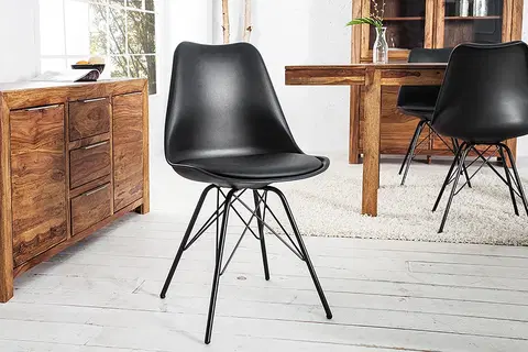 Luxusní jídelní židle Estila Designová moderní jídelní židle Scandinavia černá