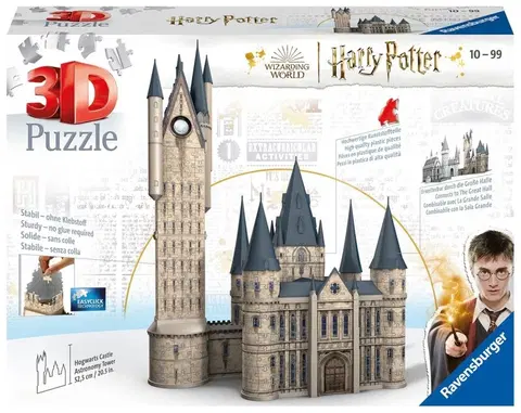 Hračky puzzle RAVENSBURGER - Harry Potter: Bradavický hrad - Astronomická věž 540 dílků