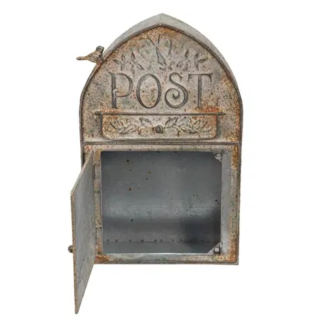 Poštovní schránky Šedá poštovní schránka s rezavou patinou Post - 25*10*40 cm Clayre & Eef 6Y4998