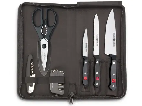 Kuchyňské nože Wüsthof Cestovní sada nožů v pouzdře Gourmer 7 ks