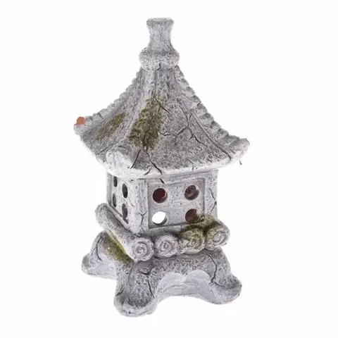 Svícny Keramický svícen na čajovou svíčku Pagoda, 11 x 20 x 10,5 cm