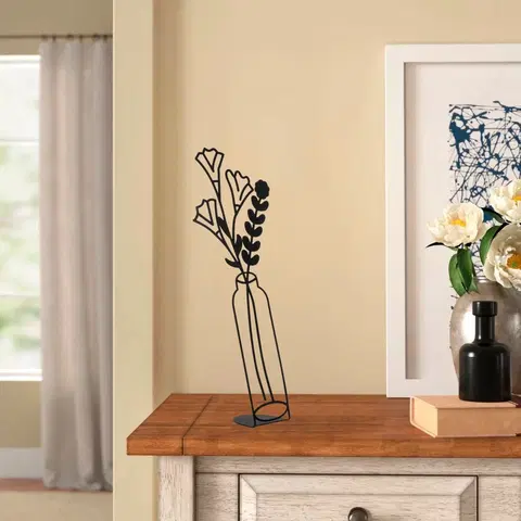  Hanah Home Kovová dekorace Flowerpot X 56 cm černá
