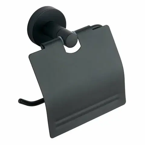 WC štětky AQUALINE SB207 Samba držák toaletního papíru s krytem, černá