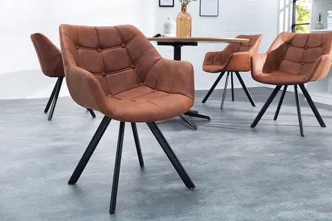Luxusní jídelní židle Estila Designová retro židle Dutch Courturier antická hnědá