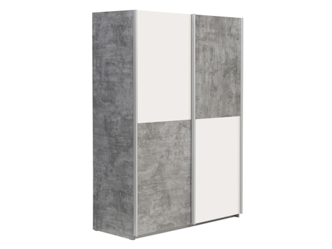 Šatní skříně Skříň HAMZA, beton/bílá, 5 let záruka