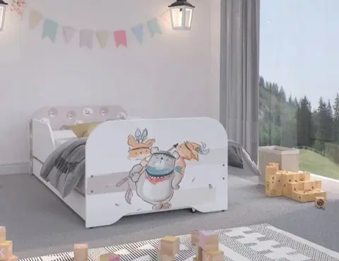 Dětské postele Pohádkově krásná dětská postel 160 x 80 cm tři přátelé