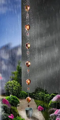 Dekorace na balkon a zahradu Okapový řetěz na dešťovou vodu Létající balony