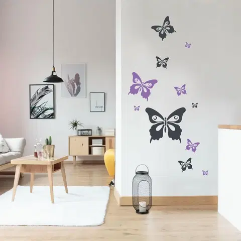 Samolepky na zeď Samolepka na zeď - Motýli ve dvou barvách dle vlastního výběru