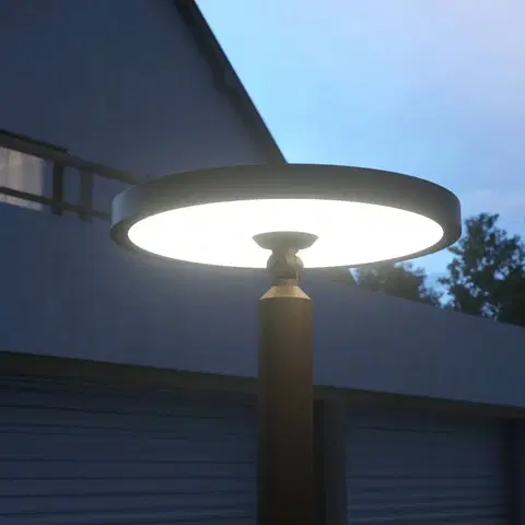 Pouliční osvětlení Lucande Venkovní svítidlo Akito LED, hliník, grafitově šedá, 220 cm, IP54