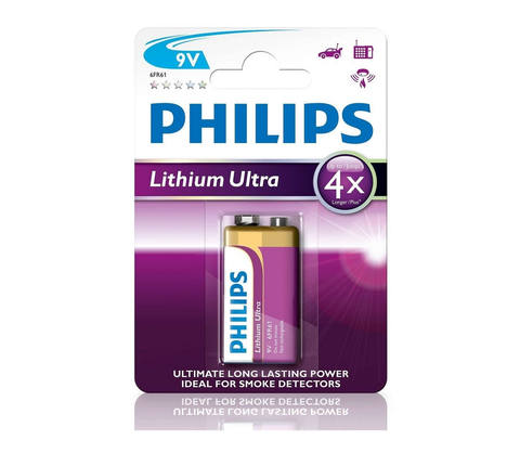 Baterie primární Baterie Philips Lithium Ultra 9V 1ks