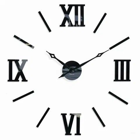 Nástěnné hodiny Elegantní nalepovací hodiny černé 130cm