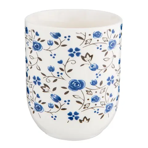 Hrnky a šálky Kalíšek na čaj modrý dekor kytička - Ø 6*8 cm / 0,1L Clayre & Eef 6CEMU0009