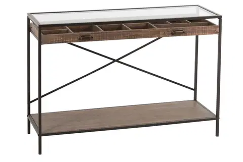 Konferenční stolky Dřevěný konzolový stolek se šuplíkem - 122*42*82 cm J-Line by Jolipa 87775