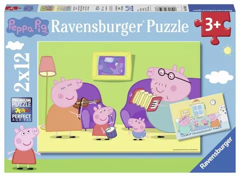 Hračky puzzle RAVENSBURGER - Prasátko Peppa 2x12 dílků
