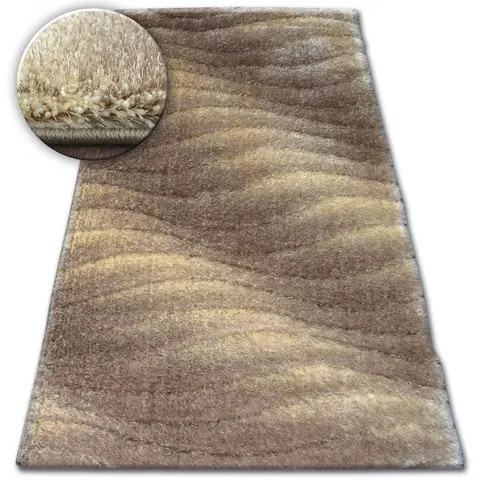 Koberce a koberečky Dywany Lusczow Kusový koberec Shaggy SPACE 3D JASON světle hnědý, velikost 80x150