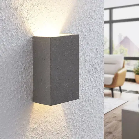 Nástěnná svítidla Lindby Lindby Albin LED nástěnné svítidlo beton