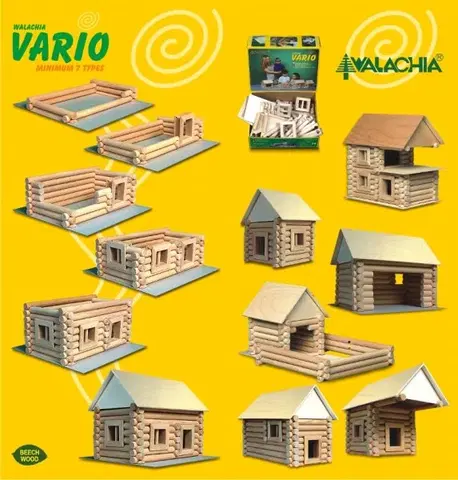 Hračky stavebnice WALACHIA - Dřevěná stavebnice VARIO 72 dílů