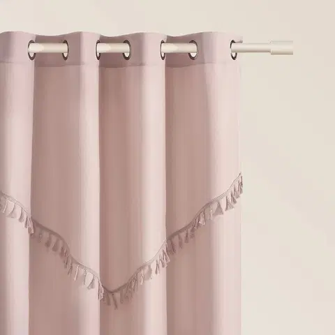 Hotové závěsy Růžový závěs CHLOE s průchodkami 140x260 cm