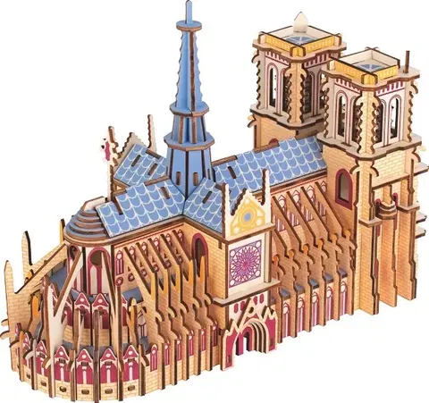 3D puzzle Woodcraft construction kit Dřevěné 3D puzzle Katedrála Notre-Dame