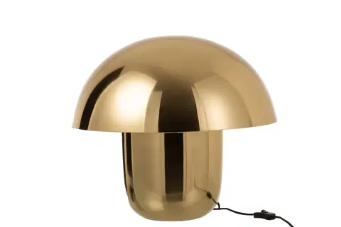 Lampy Zlatá kovová stolní lampa Mushroom Large - Ø 50*45cm J-Line by Jolipa 11187
