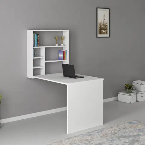 Psací stoly Kalune Design Rozkládací psací stůl SEDIR bílý