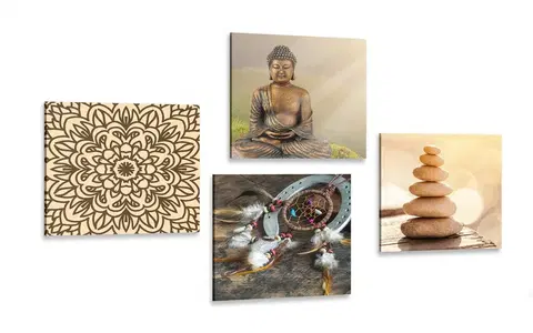 Sestavy obrazů Set obrazů harmonický Buddha