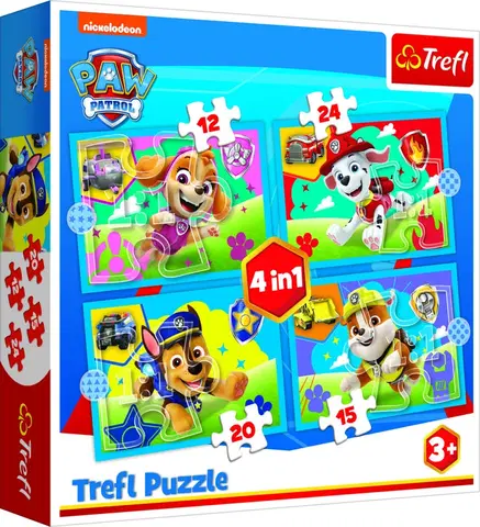 Hračky puzzle TREFL - Puzzle 4v1 - Štěňátka v běhu / Viacom PAW Patrol