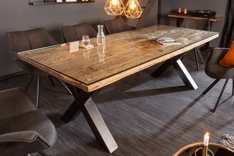 Jídelní stoly LuxD Designový jídelní stůl Shark X 220 cm přírodní