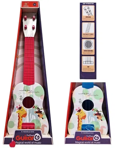 Hračky LAMPS - Dětská kytara Safari 55cm
