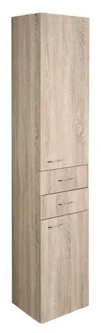 Koupelnový nábytek AQUALINE ZOJA/KERAMIA FRESH skříňka vysoká 35x184x29cm, dub platin 51222