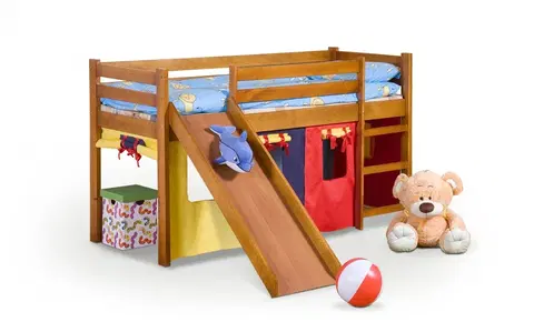 Dětské pokoje Dětská patrová postel se skluzavkou Neo Plus olše Halmar Olše