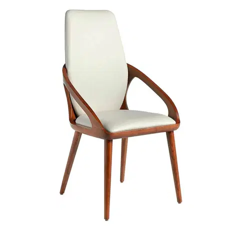 Luxusní jídelní židle Estila Kožená jídelní židle Vita Naturale s masivní konstrukcí 100cm